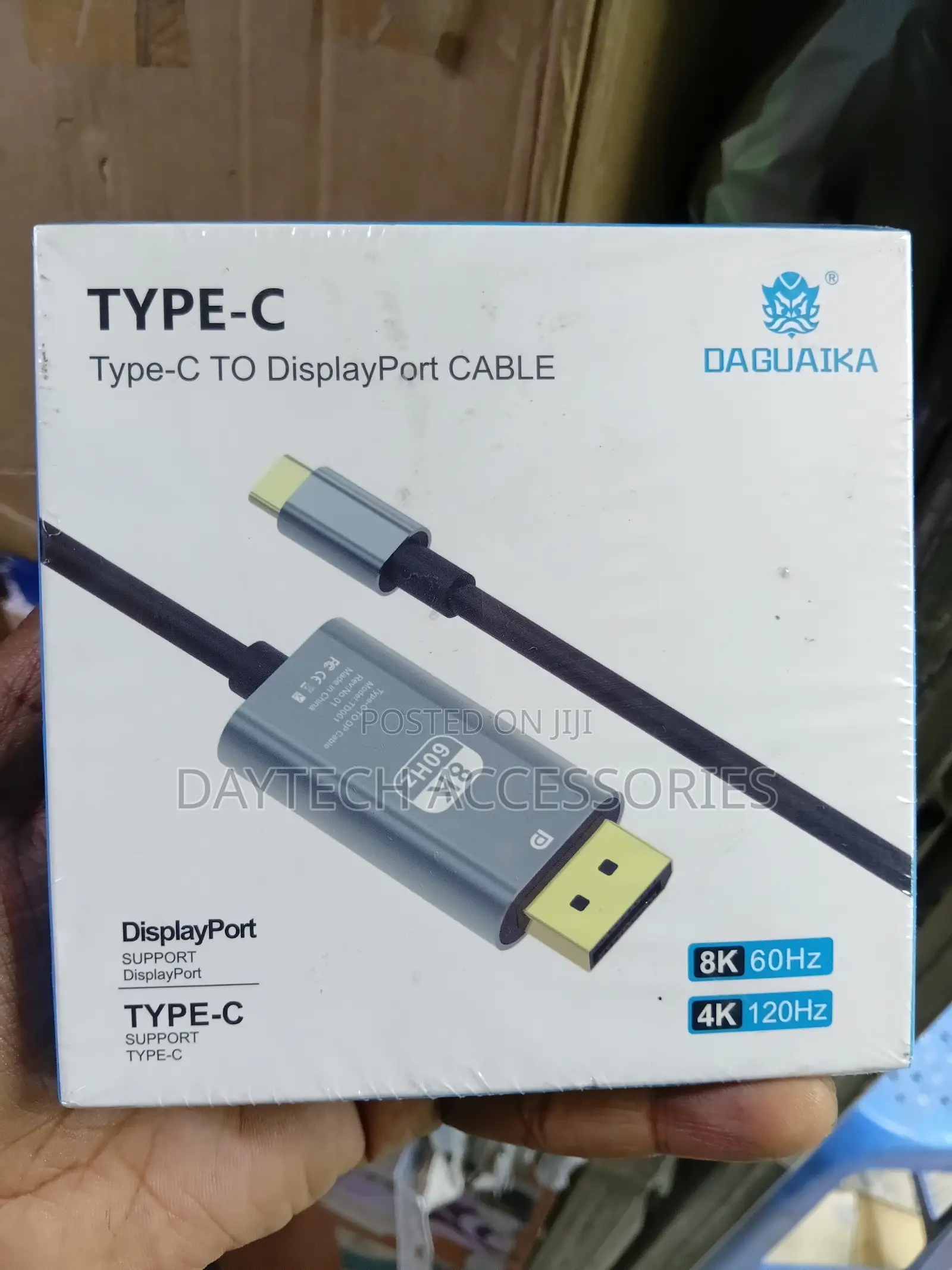 Type-C to DisplayPort Cable Supporting Up to at 60Hz and at 120Hz