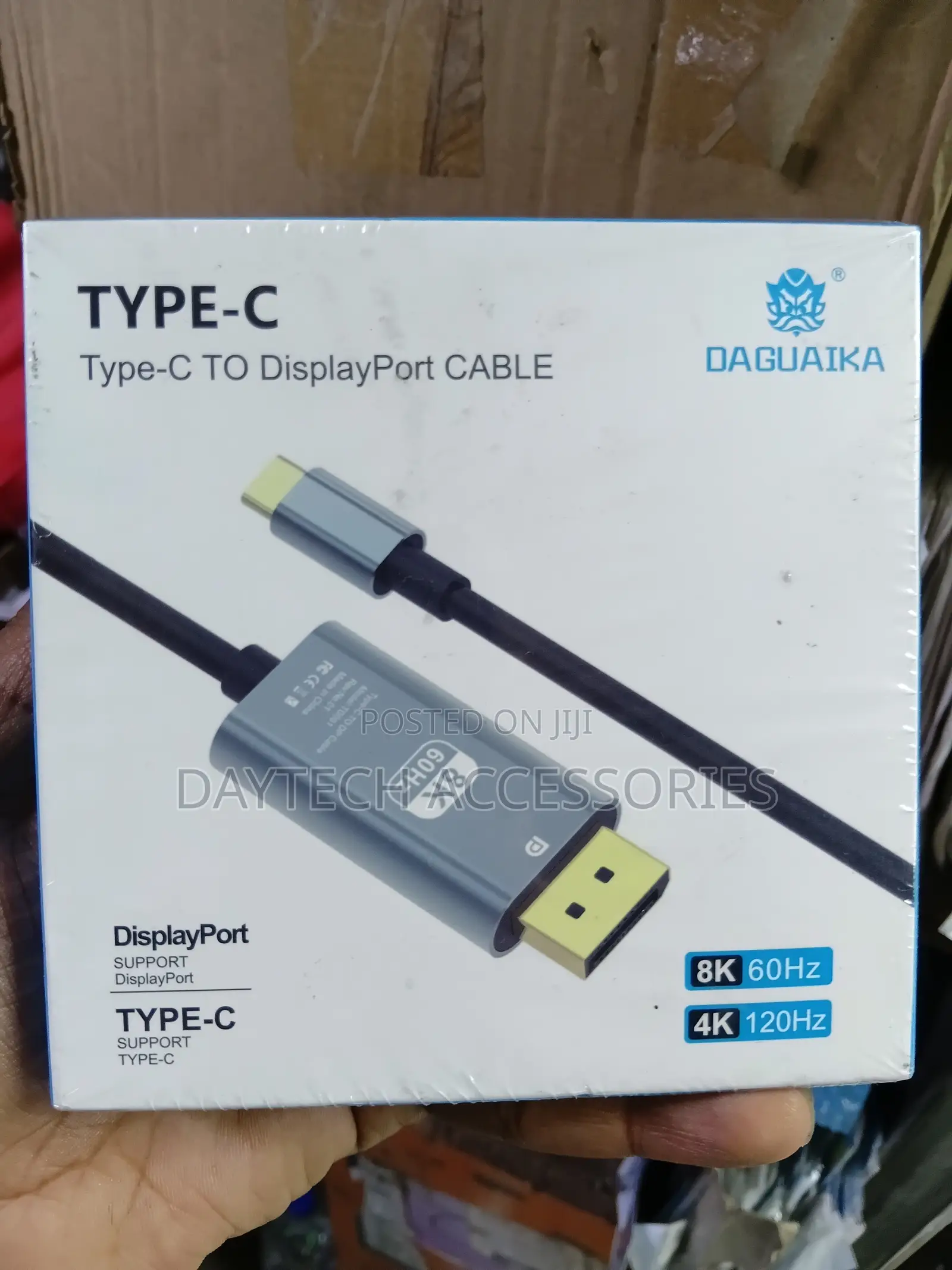 Type-C to DisplayPort Cable Supporting Up to at 60Hz and at 120Hz
