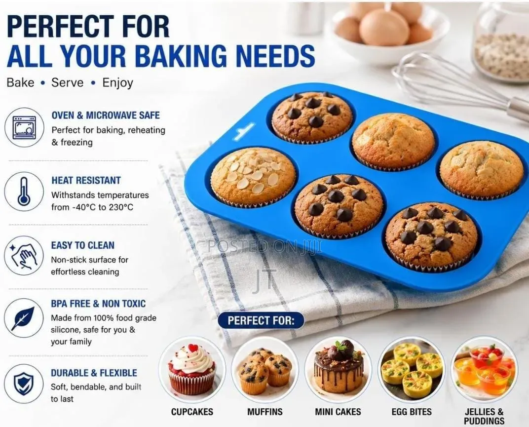 6 Holes Cupcake Tray (17.5cm by 29cm)