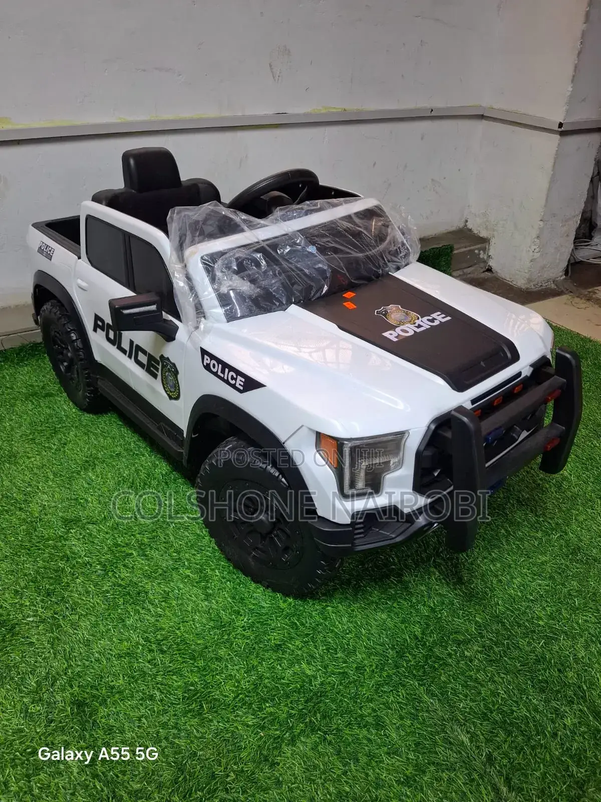Kids Electric Police Truck Ride-on Car With Front Bull Bar