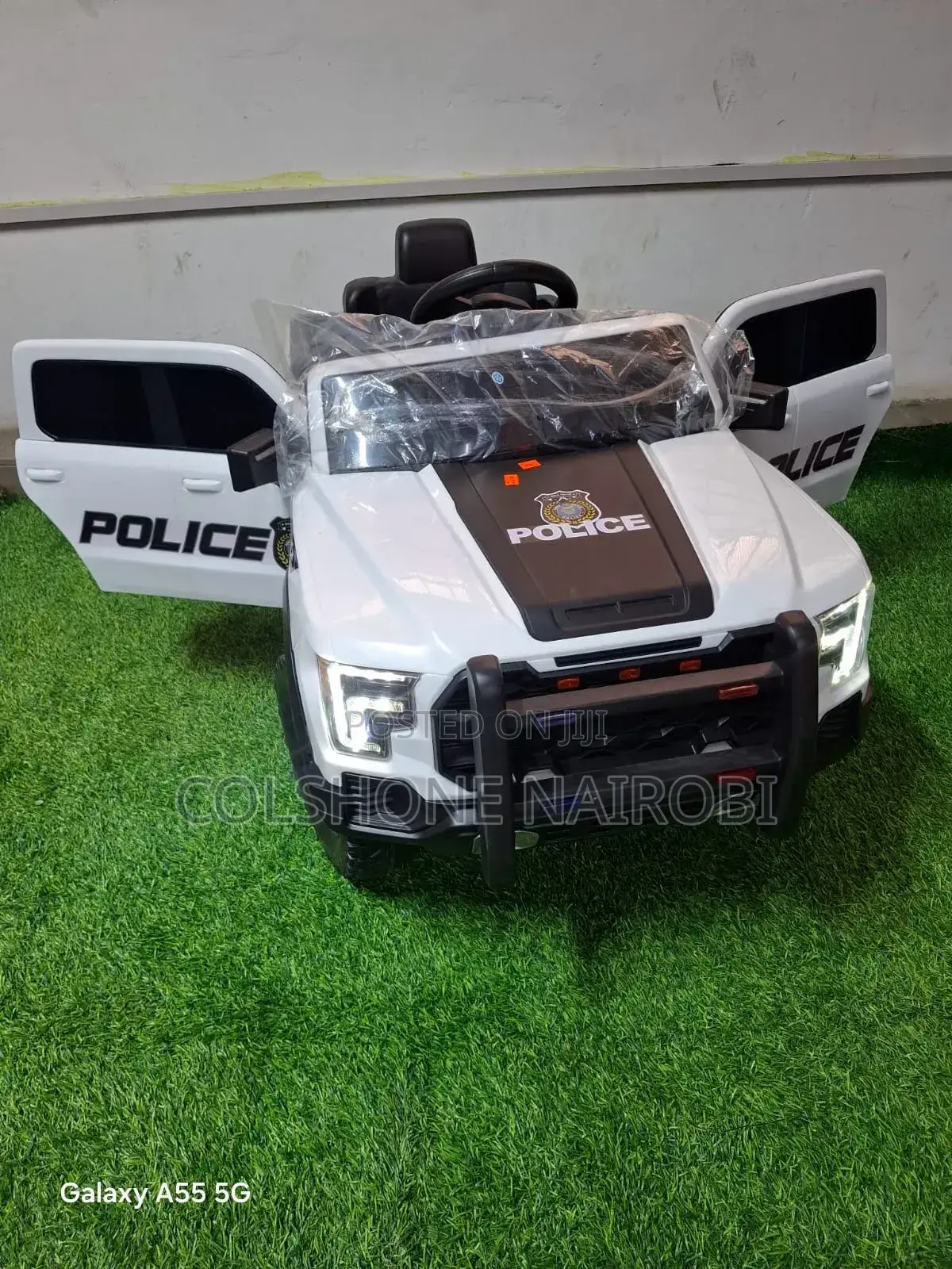 Kids Electric Police Truck Ride-on Car With Front Bull Bar