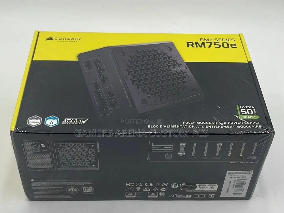 CORSAIR RM750e 750W Cybenetics Gold ATX 3.1 Fully Modular Power Supply