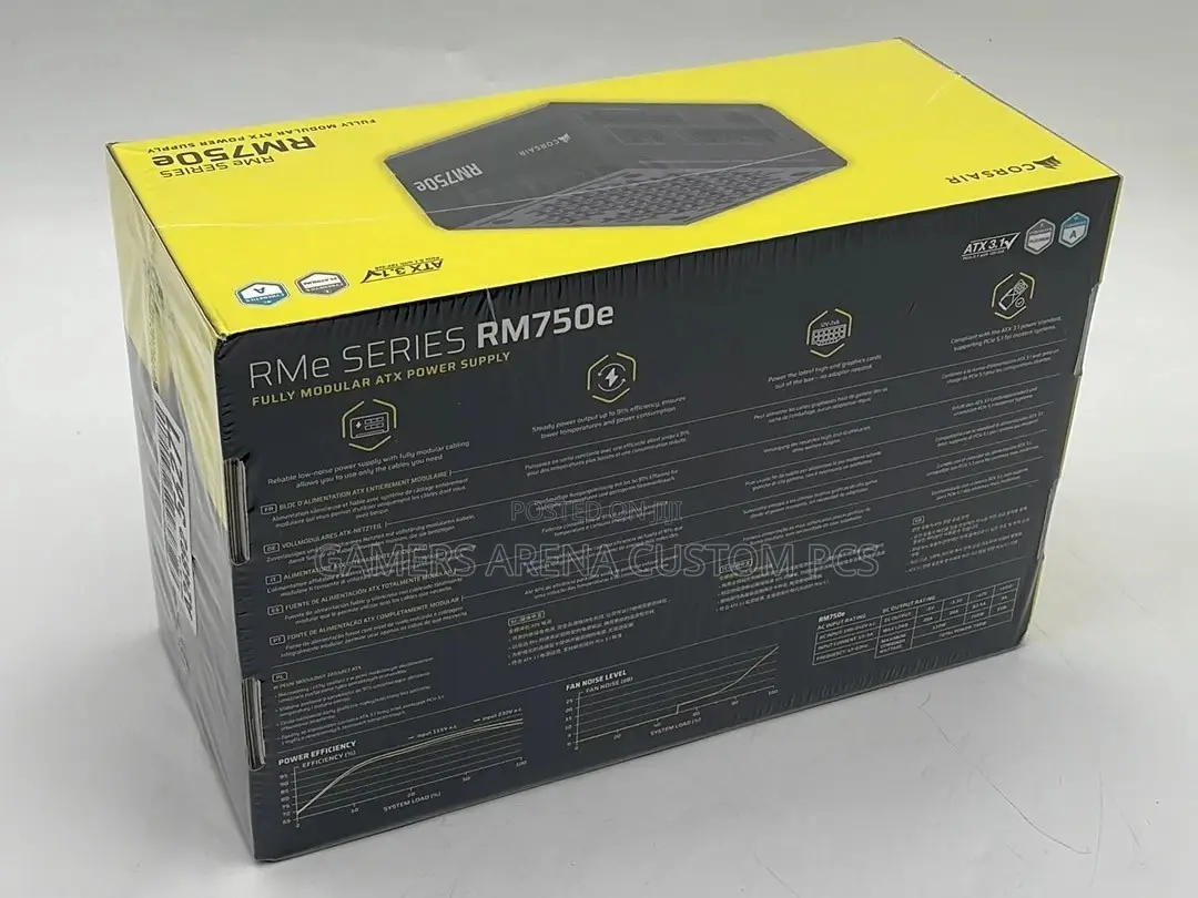 CORSAIR RM750e 750W Cybenetics Gold ATX 3.1 Fully Modular Power Supply