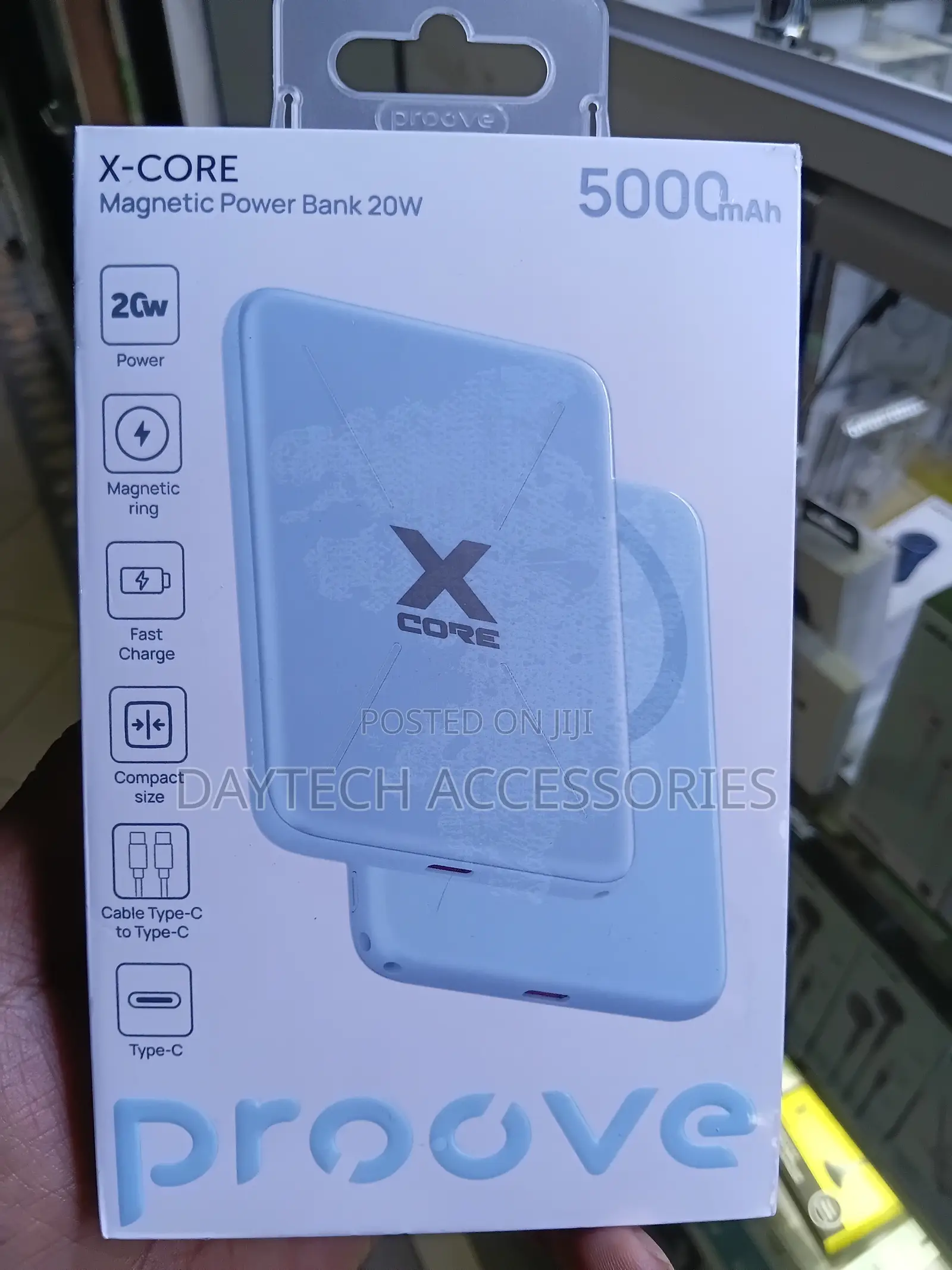 Light Blue Proove X-Core 20W 5000mAh Magnetic Power Bank