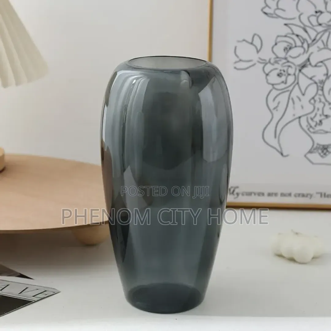 White and Dark Grey Large Plastic Flower Vase