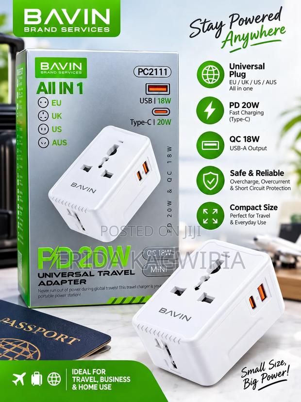 Universal Travel Plug Adapter ( UK, Europe, US and Australia)