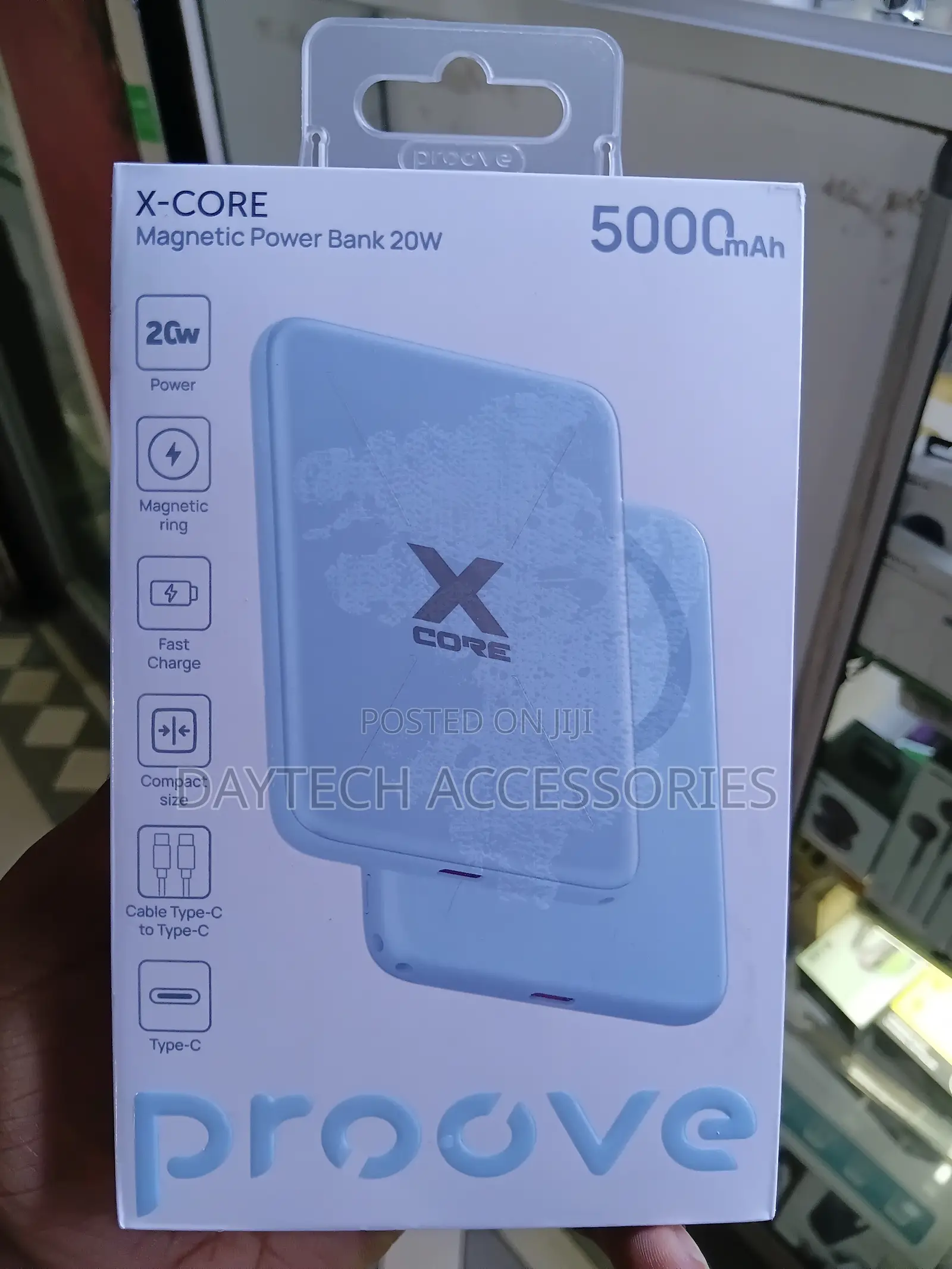 Proove X-Core 20W 5000mAh Silver Magnetic Power Bank.