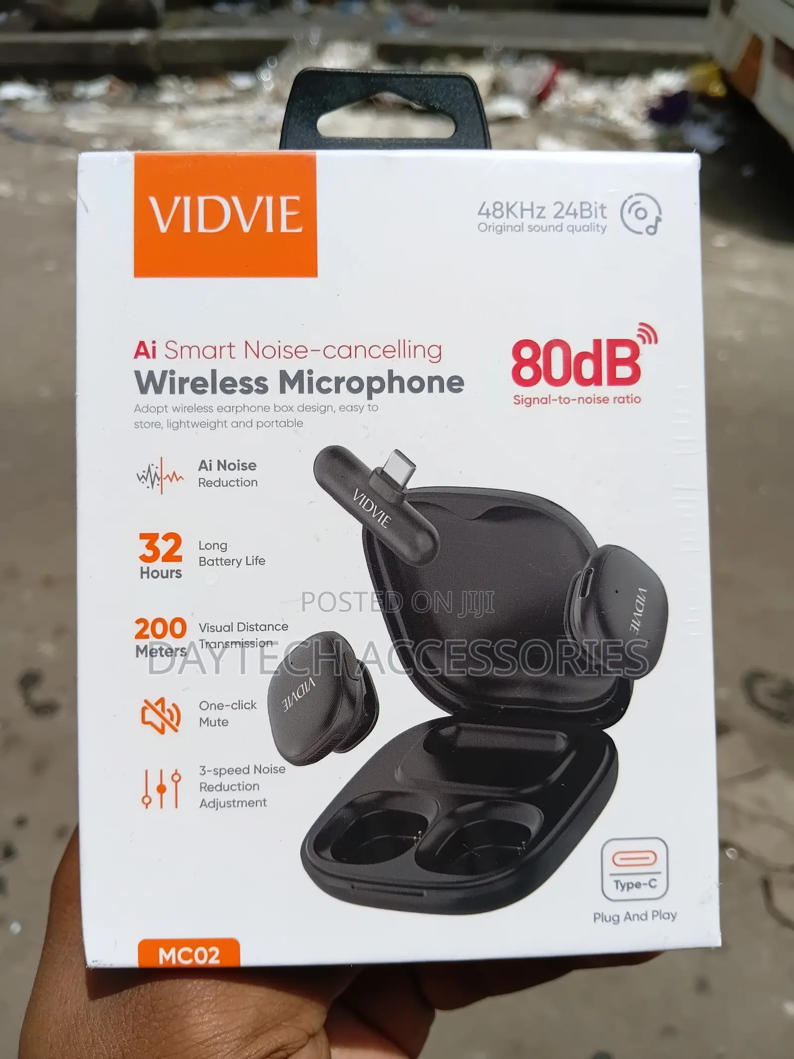 Vidvie Mc02 Wireless Microphone With a Range of Up to 200 Meters.