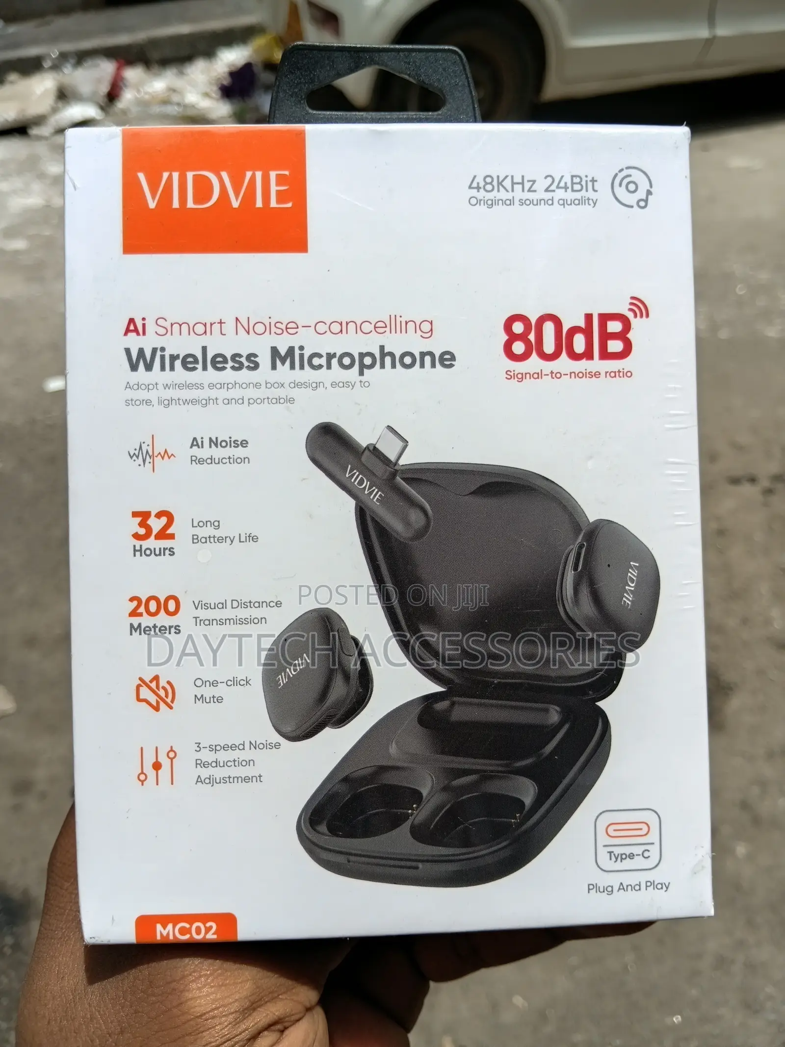 Vidvie Mc02 Wireless Microphone With a Range of Up to 200 Meters.