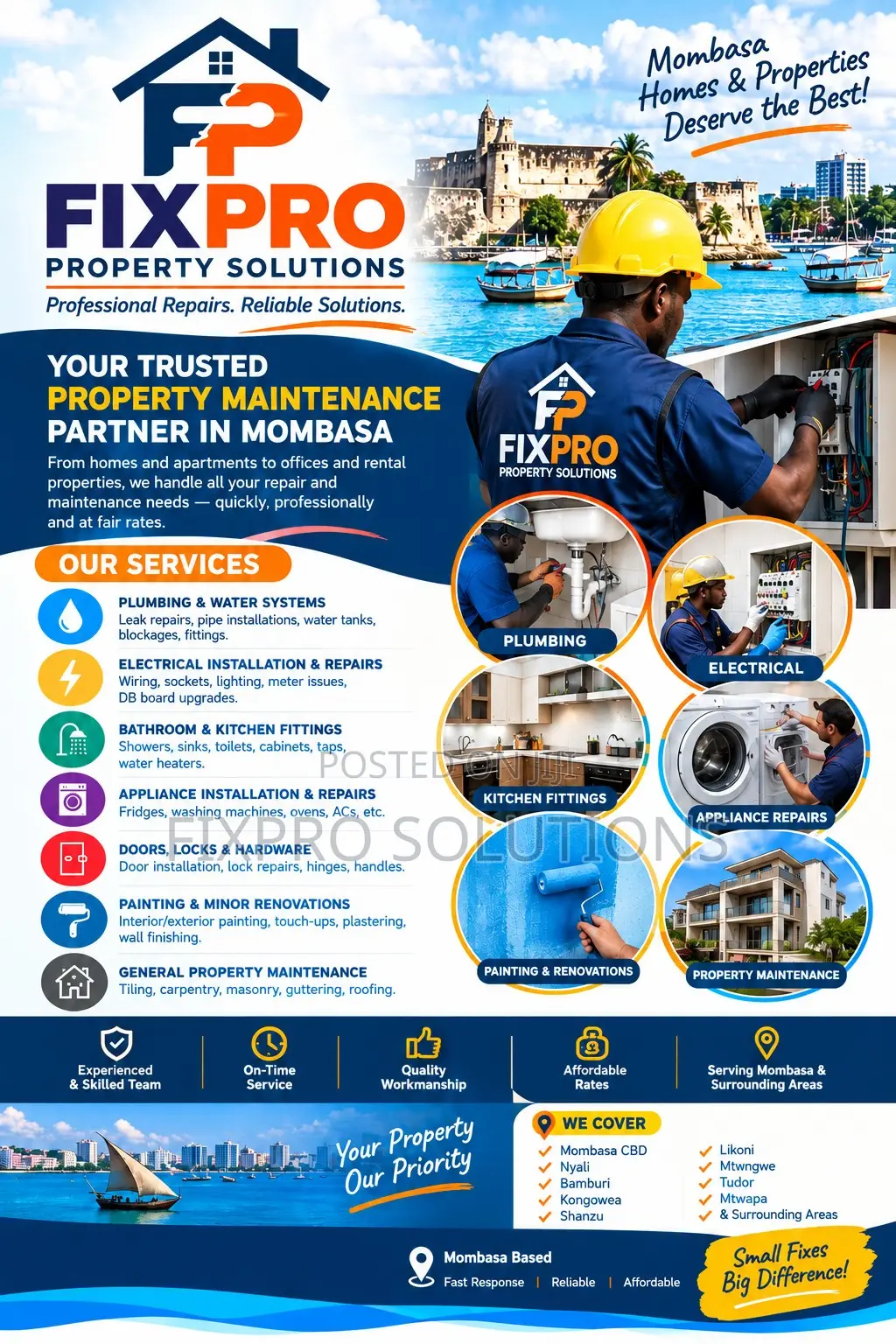 Professional Plumbing, Electrical Property Repairs | Mombasa