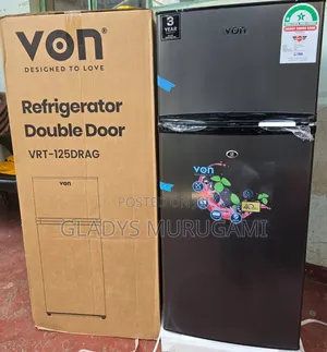 Von Double Door Fridge 125Litres Direct Cool