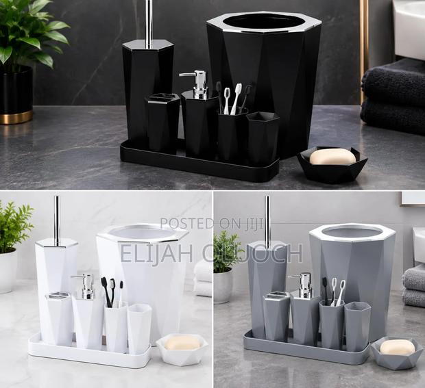 Diamond Shaped 7pc Bathroom Set - thumbnail 2