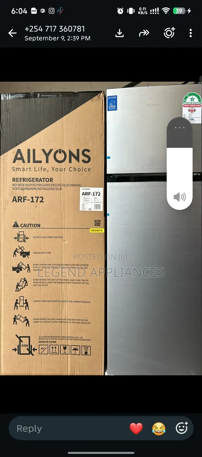 Ailyons Refrigerator With 172litters