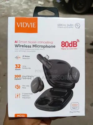 VIDVIE Dual Wireless Microphone With AI Noise Cancellation