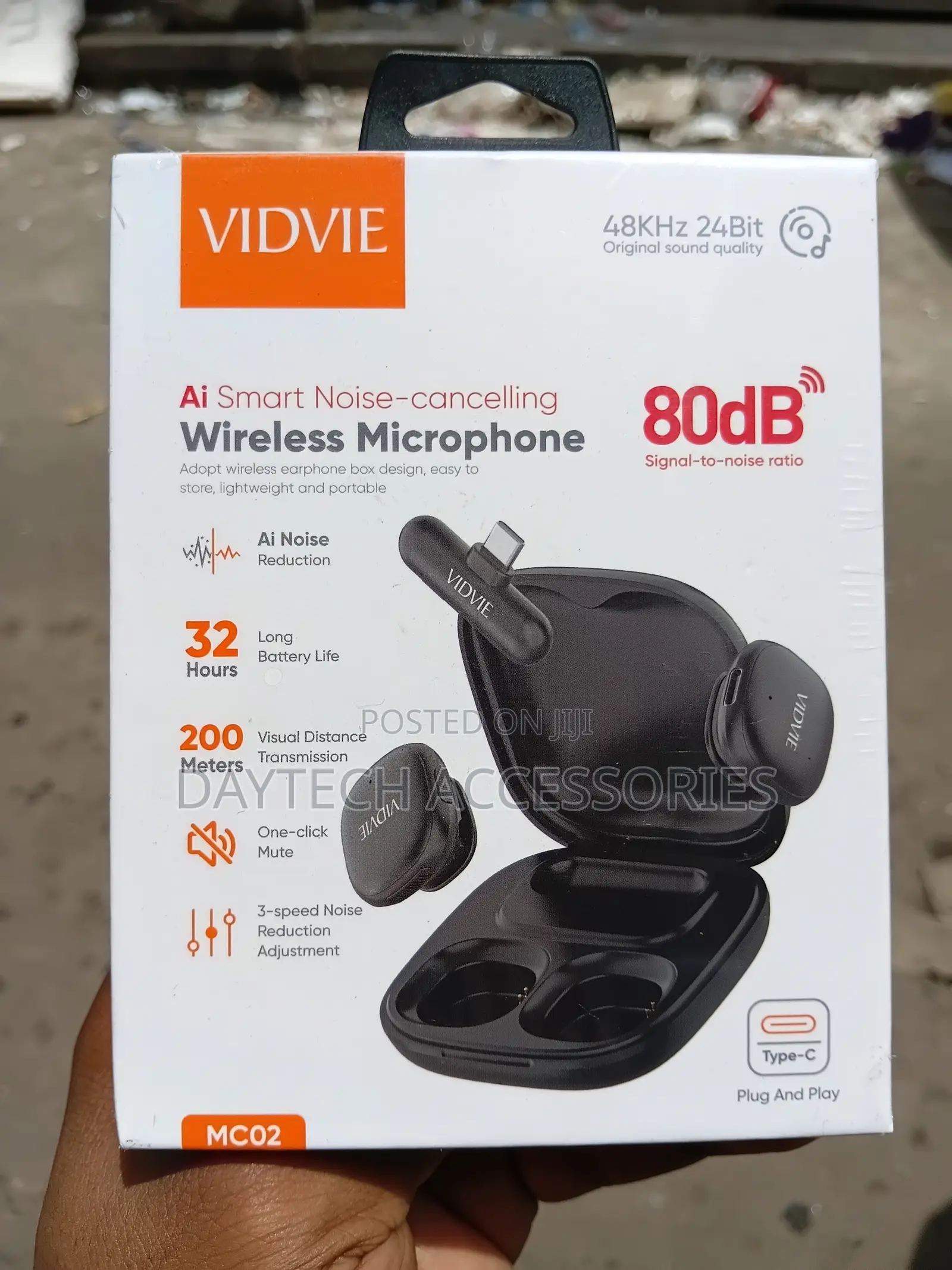 VIDVIE Dual Wireless Microphone With AI Noise Cancellation