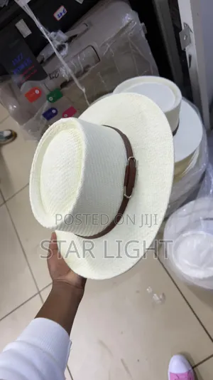 Cream Mens Straw Hat