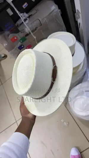 Cream Mens Straw Hat