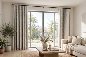 Light Grey Greige Textured Curtain at/= Per Metre Plus Sheer