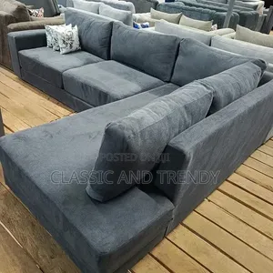 Charcoal Grey 5-Seater L-Shaped Sofa