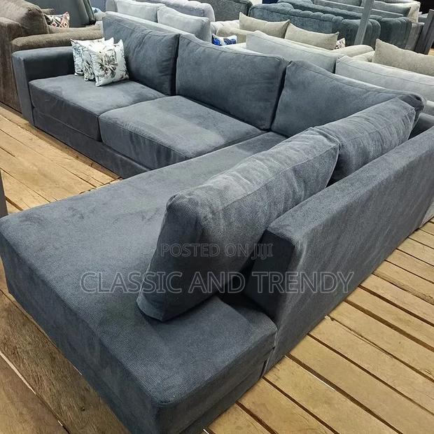Charcoal Grey 5-Seater L-Shaped Sofa