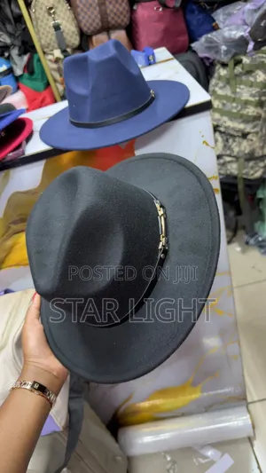 Black Wide Brim Fedora Hat