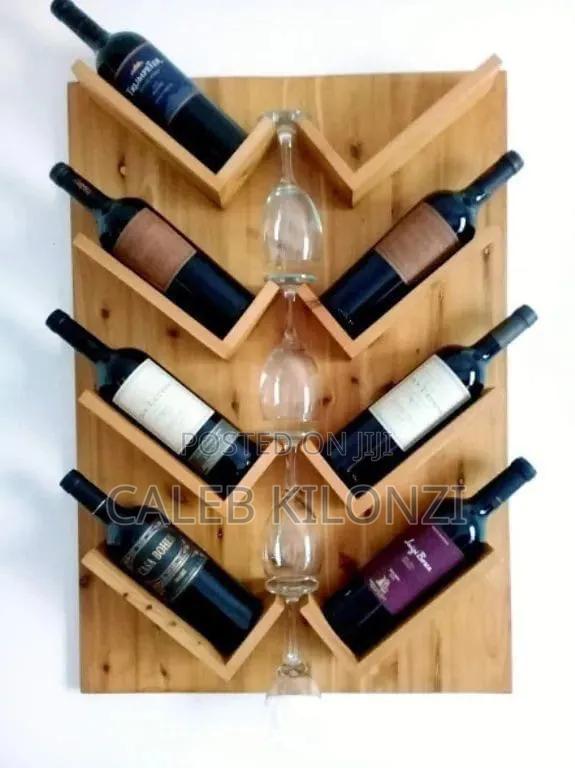 Heart Shaped Pallet Wine Rack / Wine Bottle and Glass Holder
