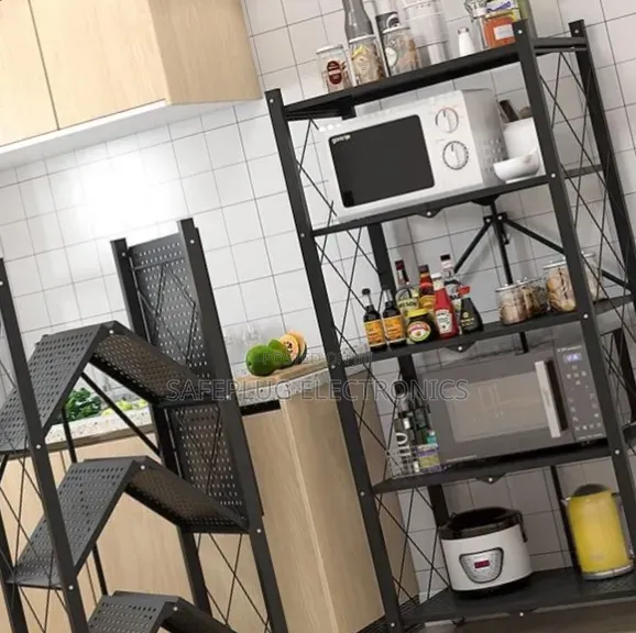 5-Tier Foldable Kitchen Rack With Wheels