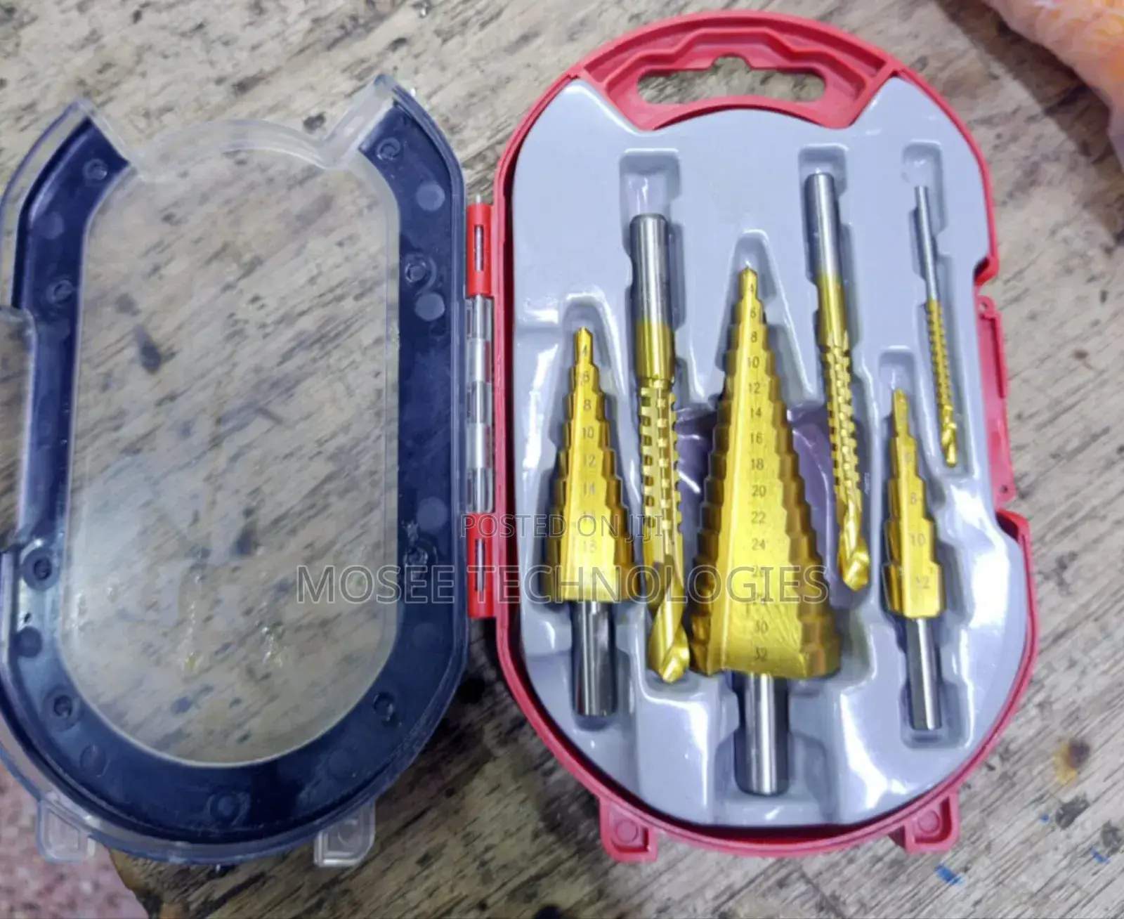 6-Piece HSS Titanium Step Drill Bit Set With Multi-Size Cutting