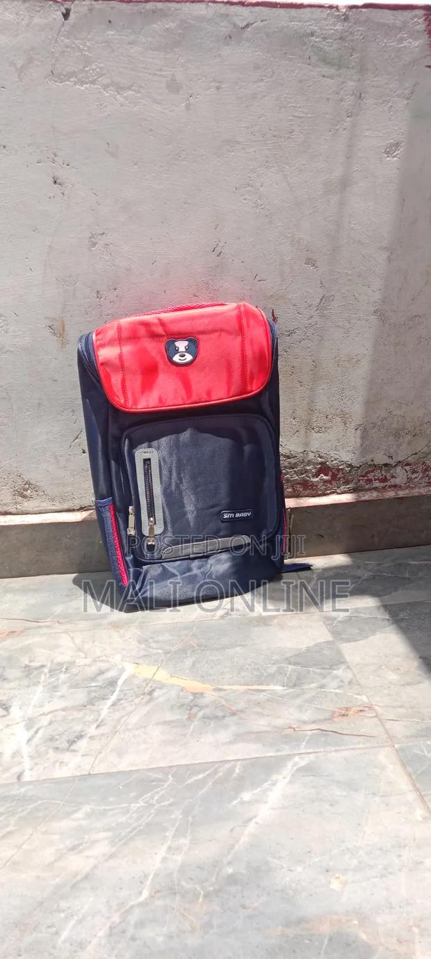 Kids Backpack With Bear Patch Multiple Zippered Pockets