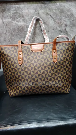 Chic Geometric Geometric Print Tote Bag – Classic Brown
