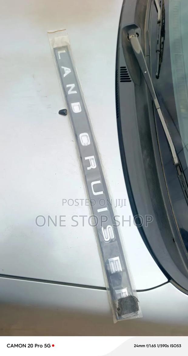 Land Cruiser Silver Lettered Hood Bonnet Sticker Badge