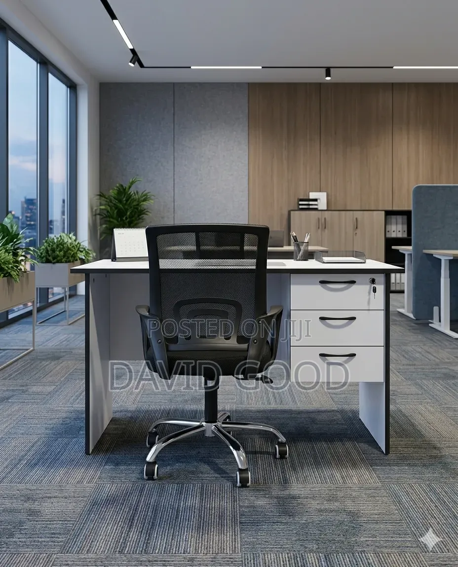 Study Table and a Black Meshchair