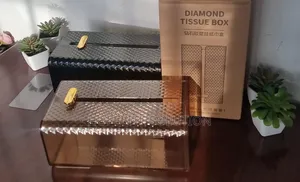 Adhesive Sticker Wall Mounted Elegant Diamond Tissue Box
