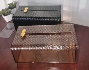 Adhesive Sticker Wall Mounted Elegant Diamond Tissue Box