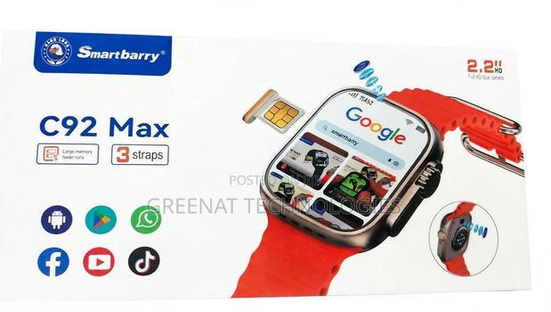 Smart Barry C92 Max Smart Watch SIM Card Android 3 Straps Dual Camera - main view