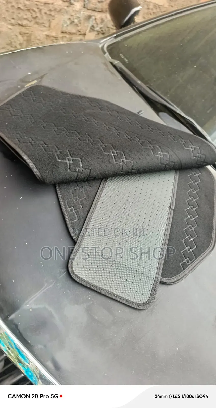 Woolen 5pc Geometric Diamond Pattern Floor Mats