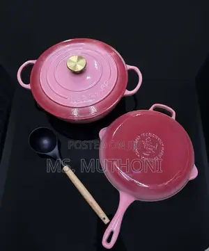  Premium Heavy-Duty Cast Iron Enamel Non-Stick Pot Skillet Set
