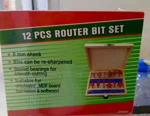 12PCS 8mm Router Cutter Bit Set for MDF, Hardwood & Softwood