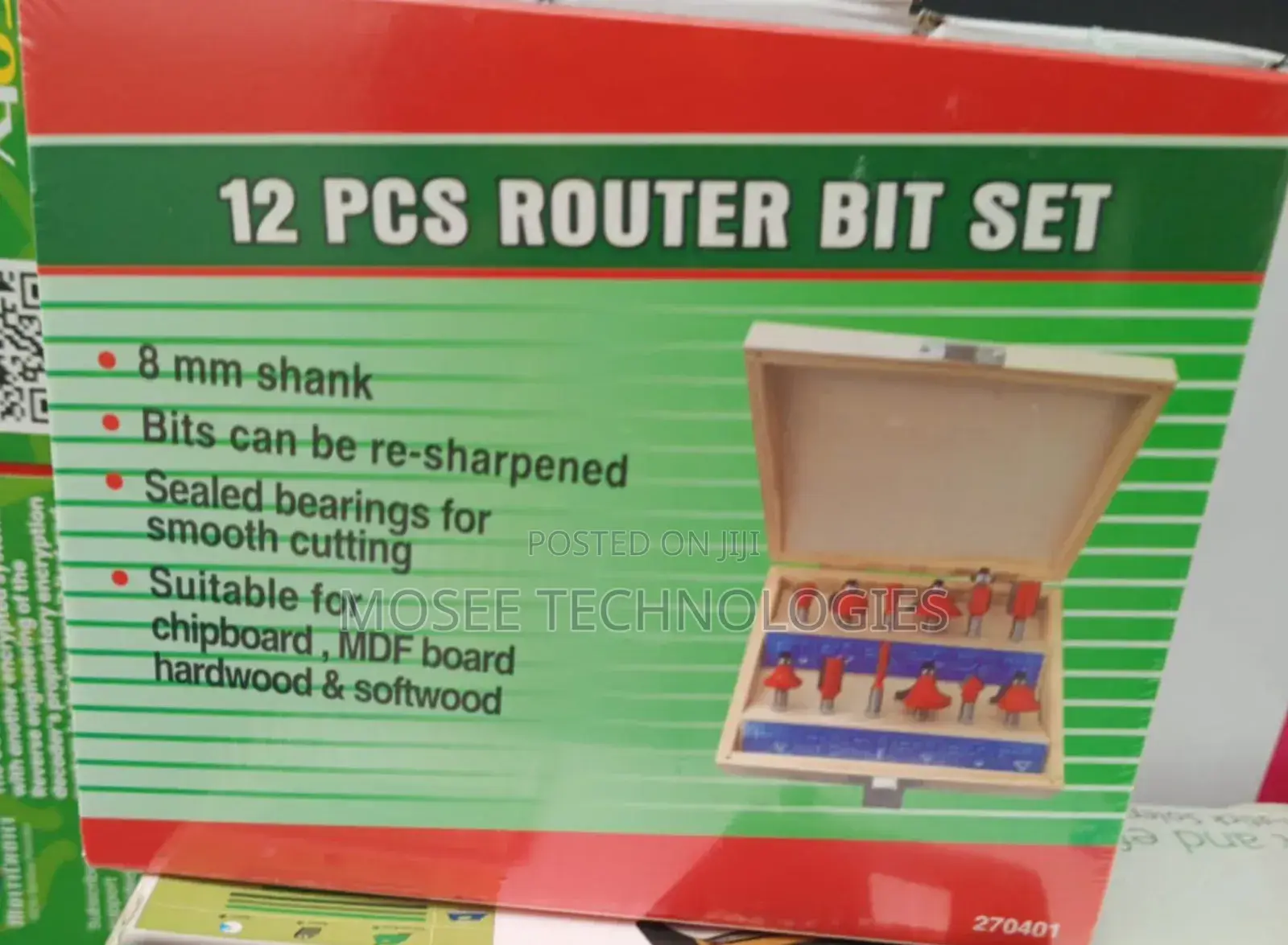 12-Piece Woodworking Router Bit Set With Sealed Bearings