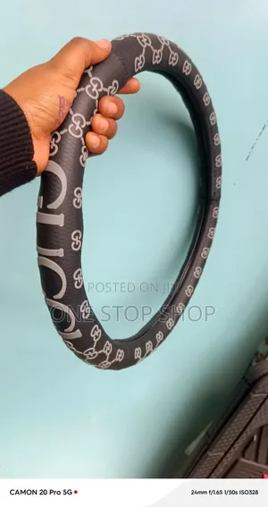 38cm Nonslip Gucci Designer Pattern Steering Wheel Cover