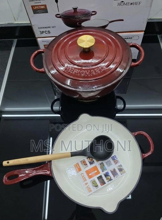 Wine Red 3 PC Cast Iron Set - main view