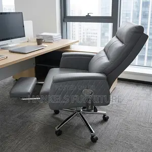Leather Executive Office Chair With Footrest