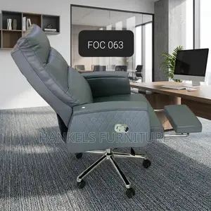 Leather Executive Office Chair With Footrest