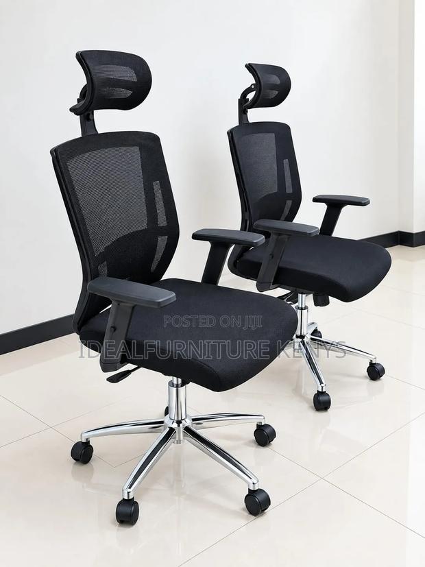 Executive Office Chair - Ergonomic Mesh Chair With Headrest