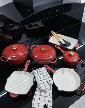 Red 11 PCS Braiser / Every Day Cast Irom Pots Set