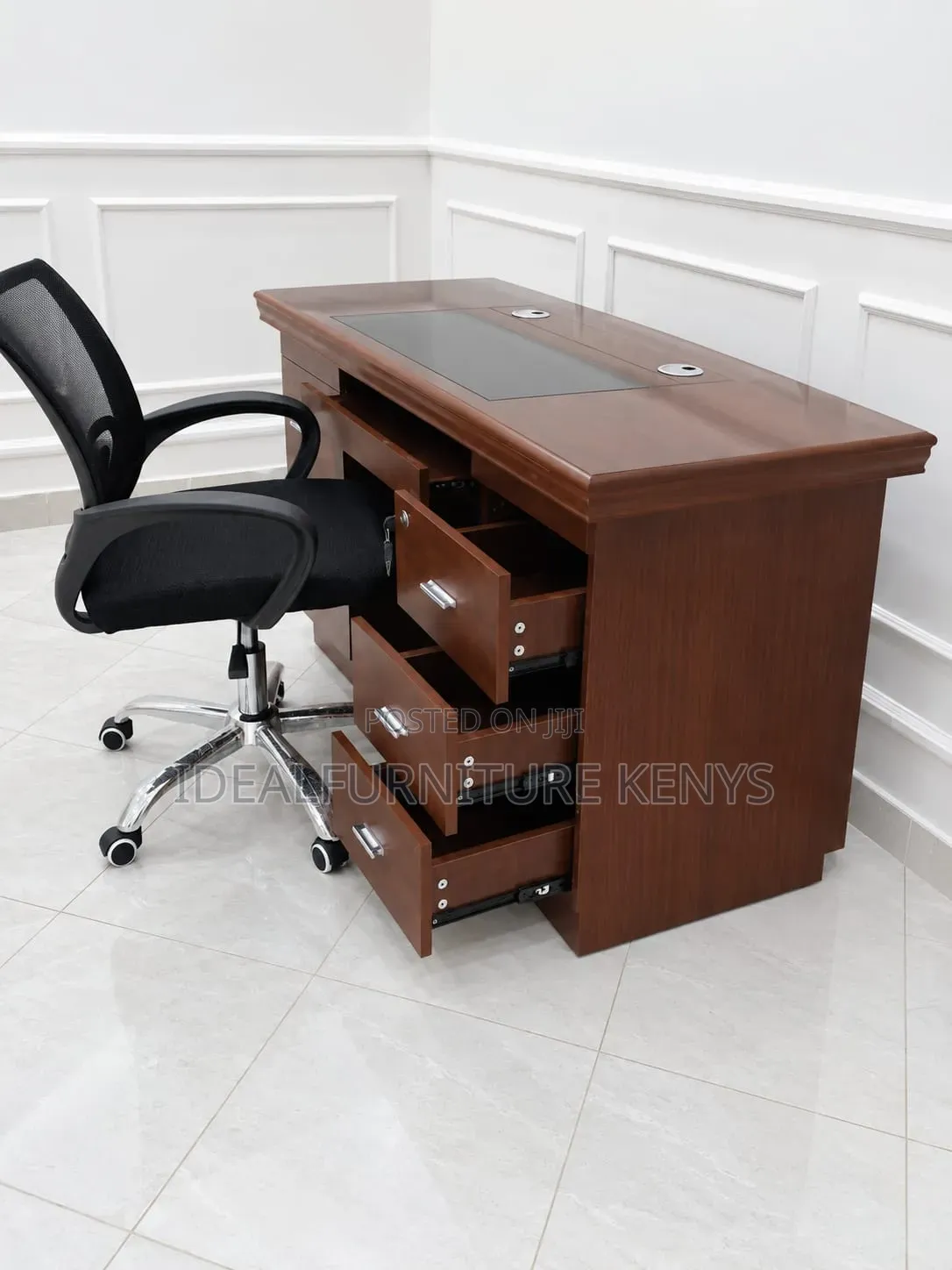 Mahogany Desk and Mesh