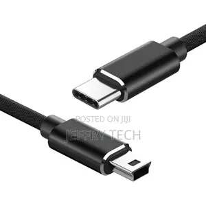 1M Braided USB C to Mini 5-Pin Charging Cord, Supports OTG Sync Data