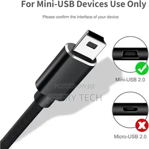 1M Braided USB C to Mini 5-Pin Charging Cord, Supports OTG Sync Data