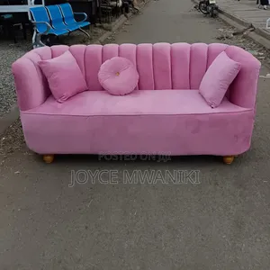 Salon Waiting Couch, Baby Pink