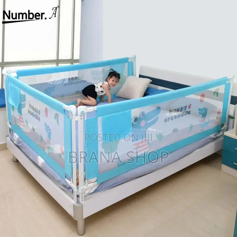 **Adjustable Toddler Bed Rail Guard – Blue **